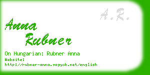 anna rubner business card